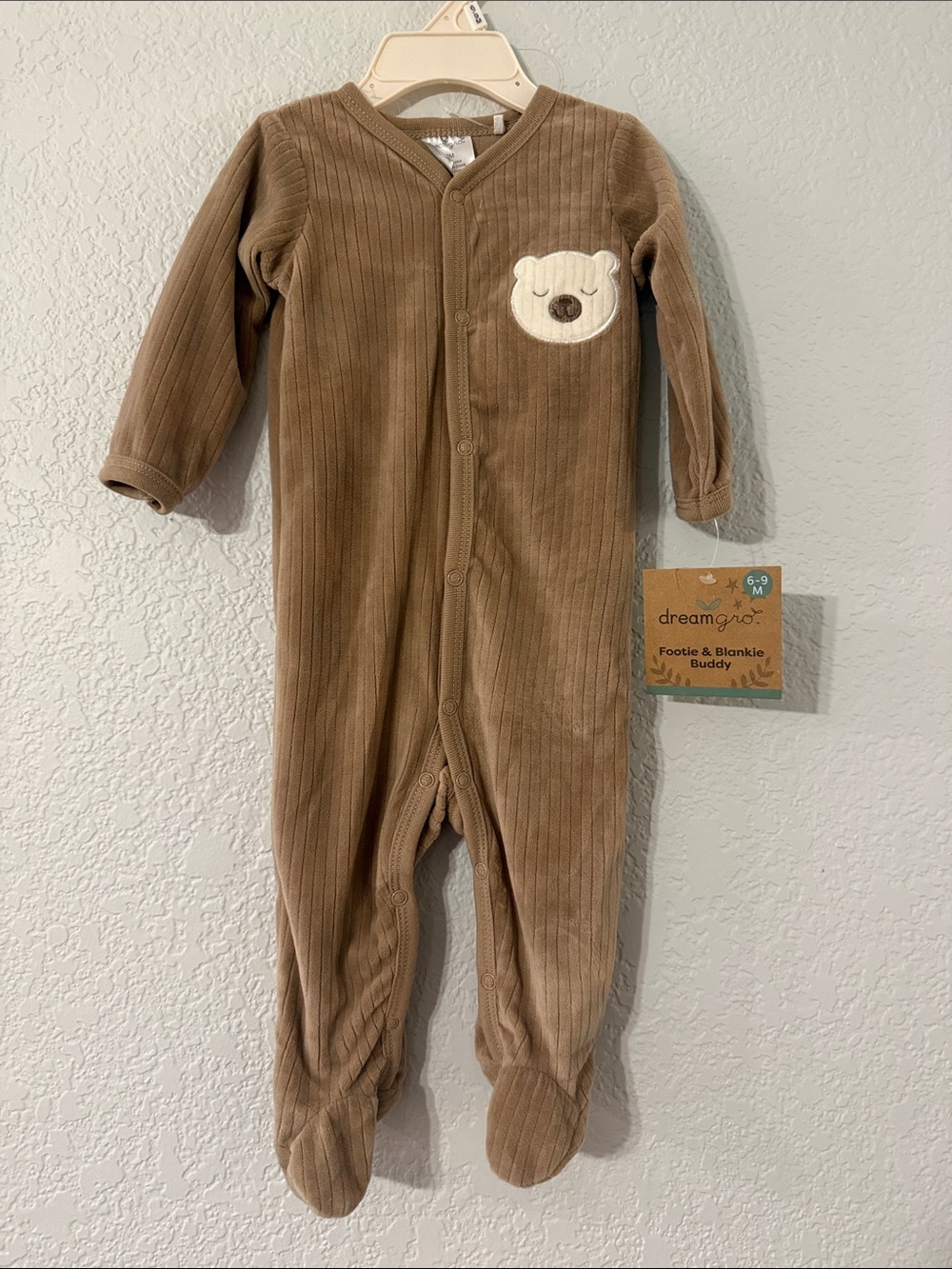 NWT Brown Bear Footed One-Piece 6-9 months